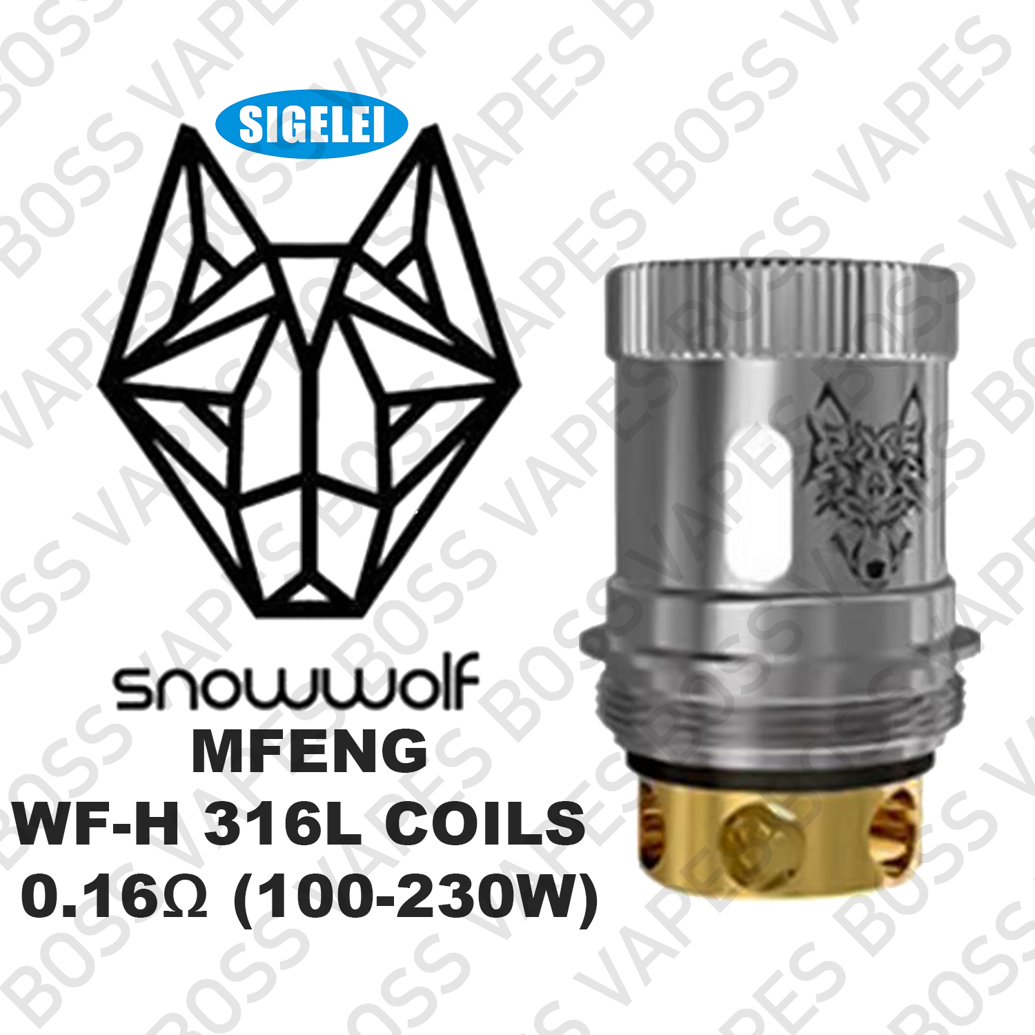 SIGELEI SNOWWOLF MFENG WF REPLACEMENT COILS (Price Per Coil) - Boss Vapes